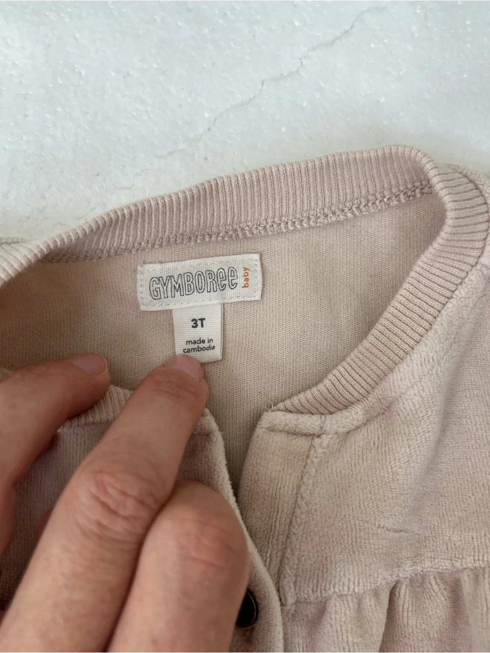 Gymboree toddler velour jumpsuit cream neutral capsule one piece 3t